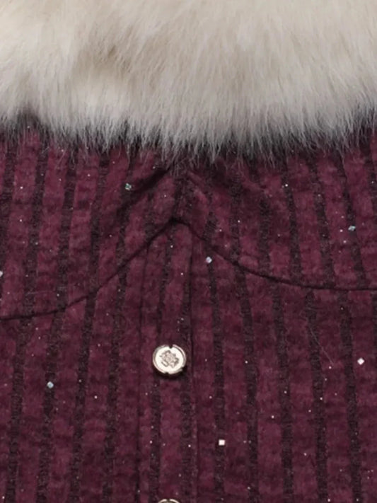 'Raspberry Jam' Y2k Holiday Fluffy Off Shoulder Knitted Top