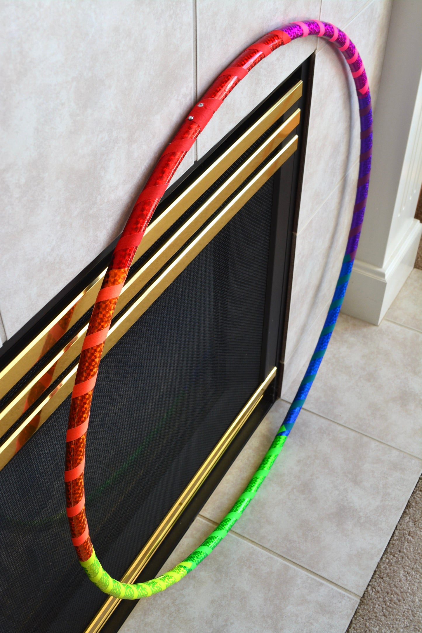 Rainbow Prism Taped Hoops ~ Beginner & Kids Fitness & Practice Hoops
