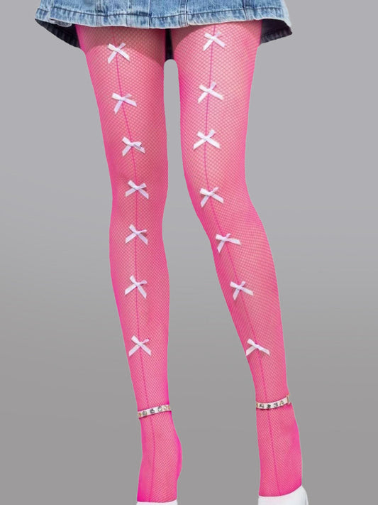 Bow Tie Fishnet Tights