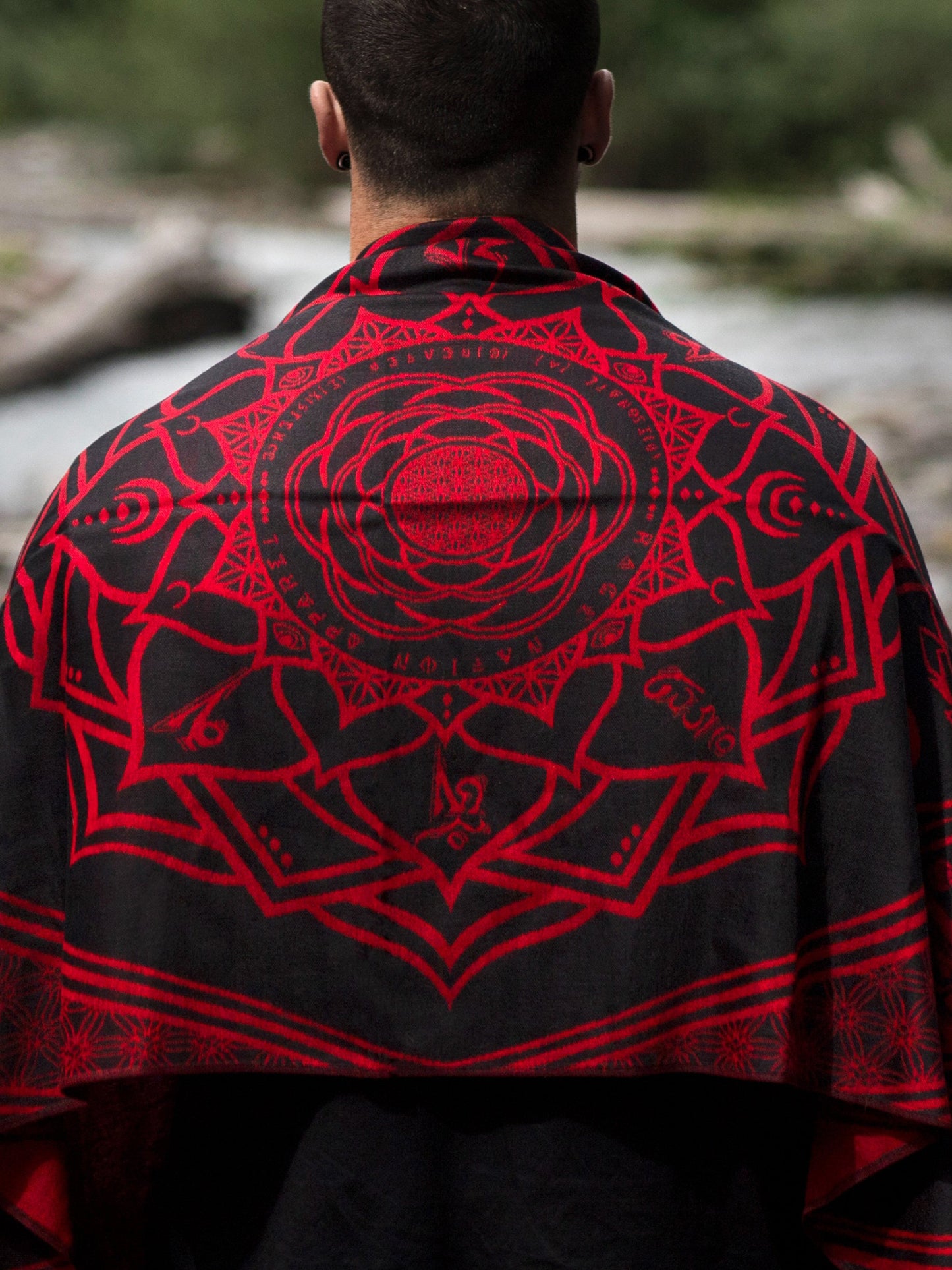 MANTRA • CRIMSON • Reversible Festival Shawl/Scarf
