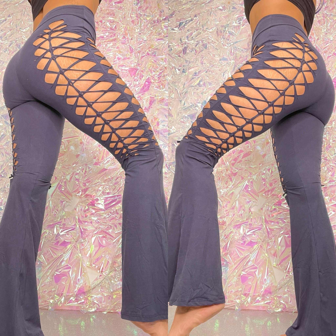 Navy Weaved Flares