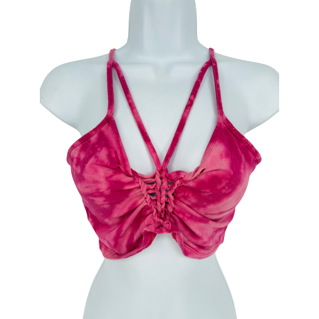 Burgundy Weaved Crop Top