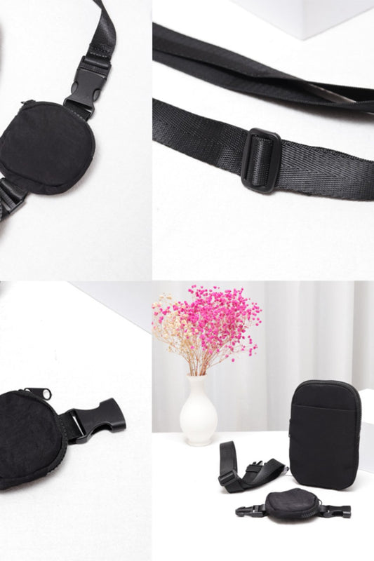 Solid Nylon Sling Bag / Fanny Pack / Belt Bag