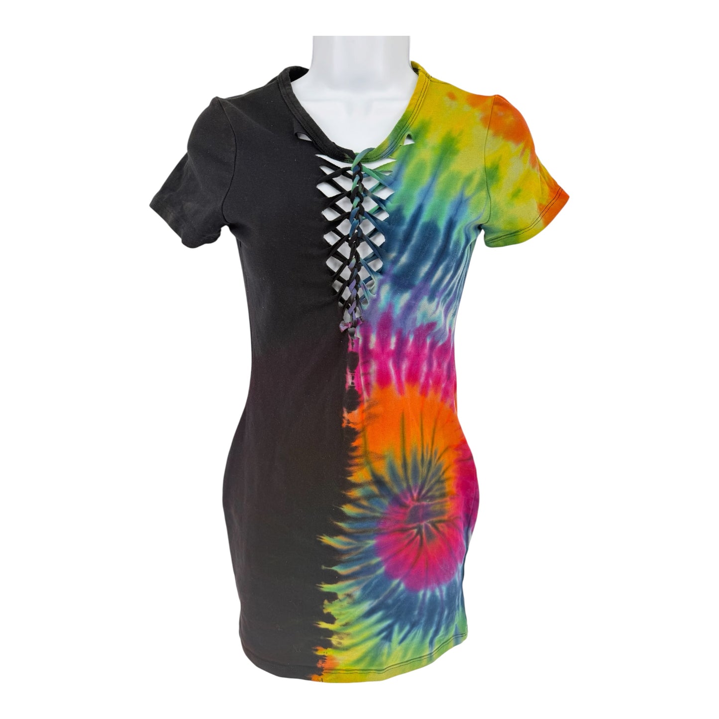 Half Rainbow Shirt Dress