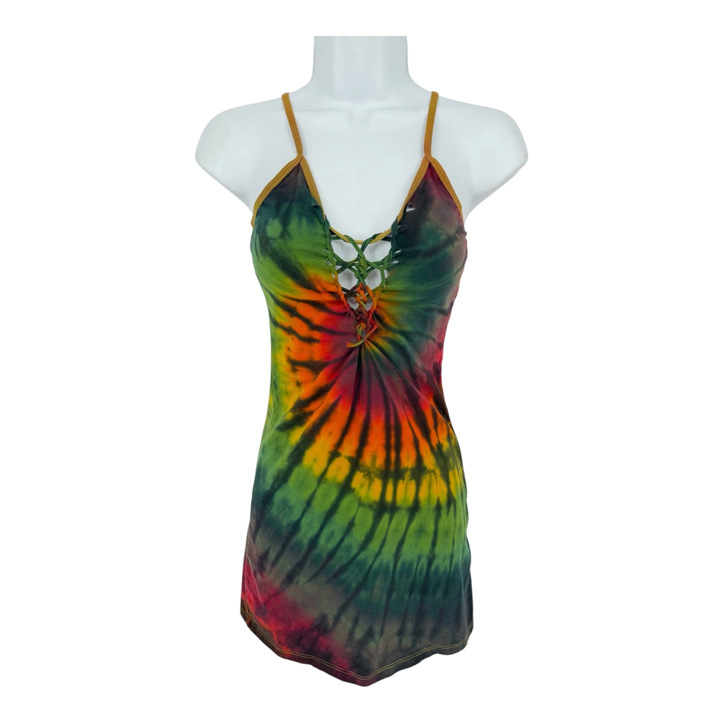 Earthy Rainbow Mini Dress