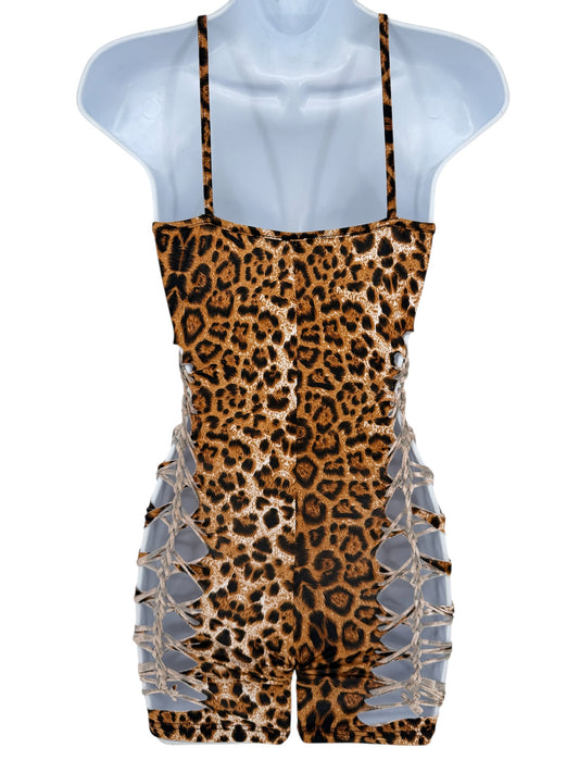 Leopard Weave Romper