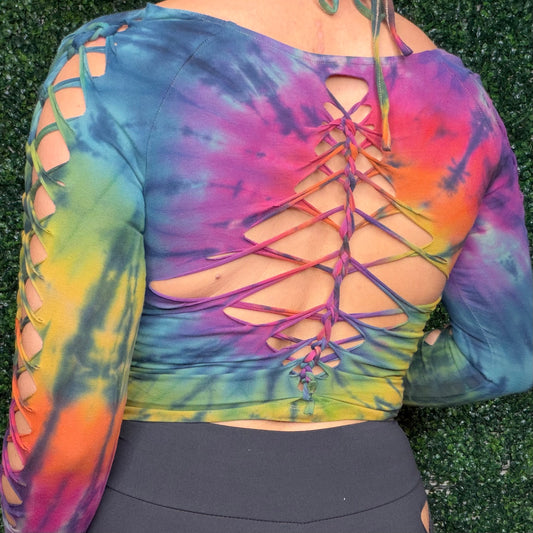 Earthy Rainbow Long Sleeve Halter