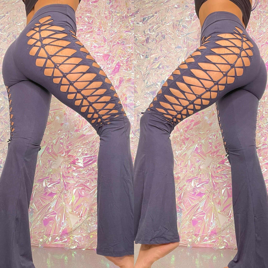 Navy Weaved Flares