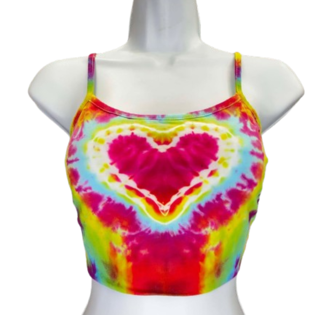 Tiedye Heart Crop Top