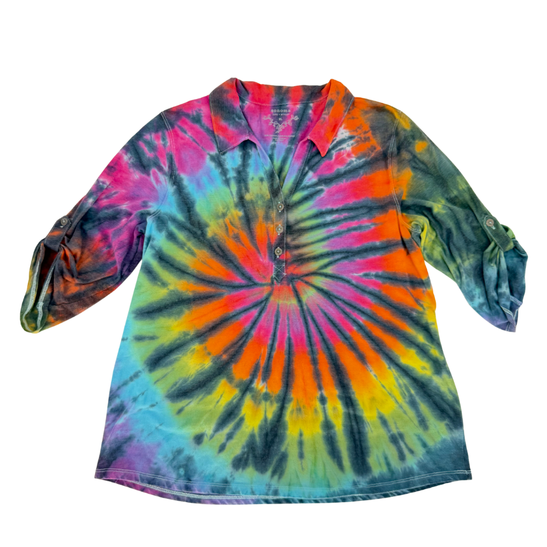 3/4 Length Sleeve Rainbow Polo