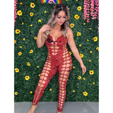Red Weaved Jumpsuit
