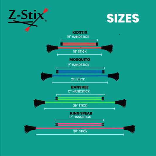 Z-Stix Hand Made Professional Flower Sticks-Devil Sticks- Neon Series